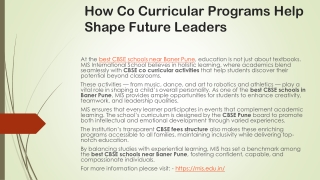 How Co Curricular Programs Help Shape Future Leaders