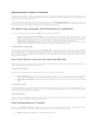 Exploring Cannabis in Taormina A Travel Guide