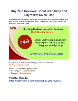 Buy Yelp Reviews_ Boost Credibility and Skyrocket Sales Fast