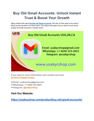 Buy Old Gmail Accounts_ Unlock Instant Trust & Boost Your Growth