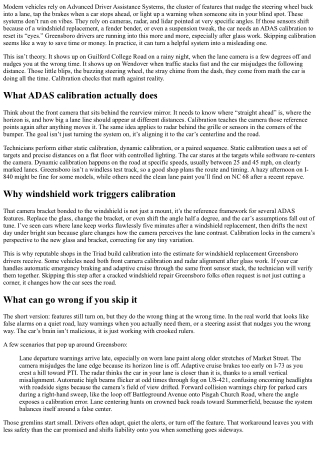 ADAS Calibration in Greensboro: What Happens If You Skip It?