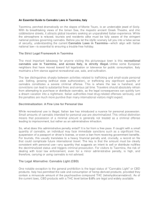 An Essential Guide to Cannabis Laws in Taormina, Italy