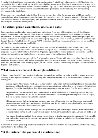 Custom and Classic Cars: Special Considerations for Auto Glass Replacement