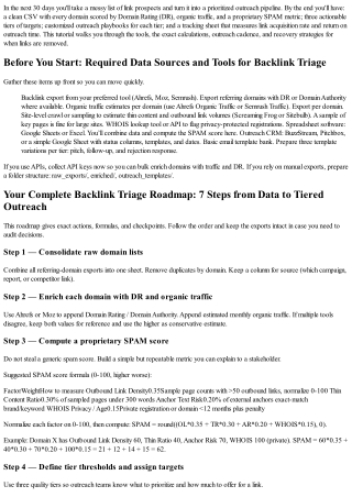 Master Backlink Triage: What You'll Achieve in 30 Days