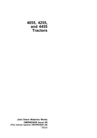 John Deere 4055 Tractors Operator’s Manual Instant Download (Publication No.OMRW25629)