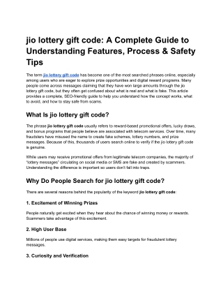 jio lottery gift code0