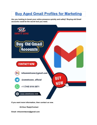 Buy Aged Gmail Profiles for Marketing