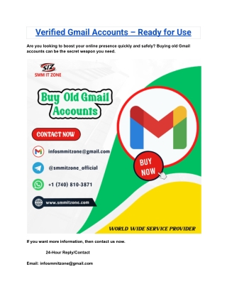 Verified Gmail Accounts – Ready for Use