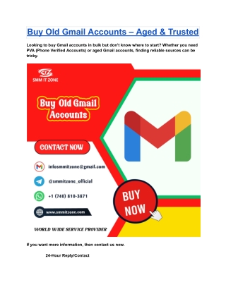 Buy Old Gmail Accounts – Aged & Trusted