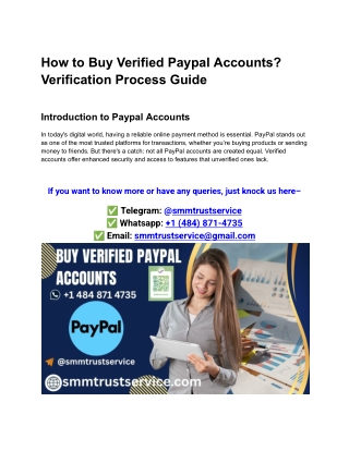 How to Buy Verified Paypal Accounts?Verification Process Guide