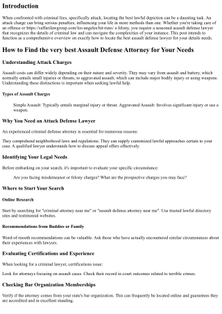 How to Find the Best Assault Defense Lawyer for Your Needs