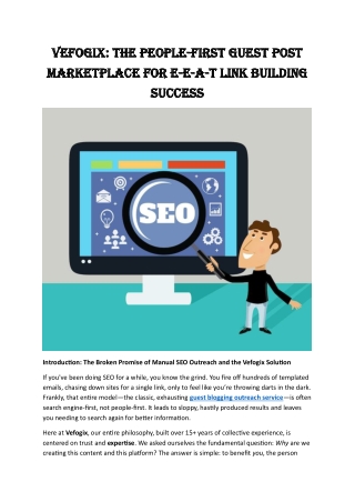 Vefogix The People-First Guest Post Marketplace for E-E-A-T Link Building Success