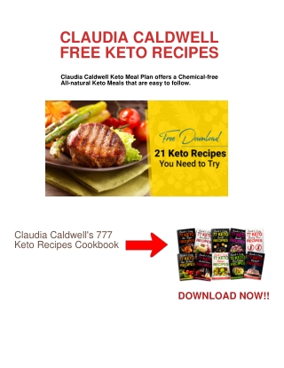 Claudia Caldwell - Claudia Caldwell Keto Diet Cookbook PDF Download