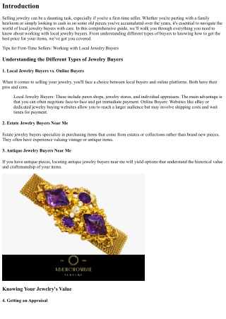 Tips for First-Time Sellers: Working with Local Jewelry Buyers