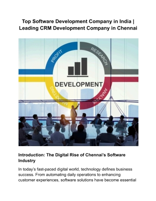 Top Software Development Company in India  Leading CRM Development Company in Chennai