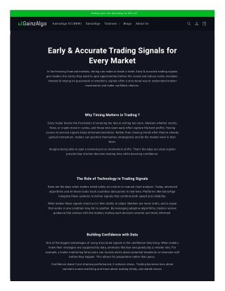 Early & Accurate Trading Signals