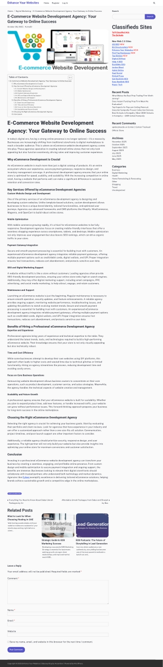 E-Commerce Website Development Agency: Your Gateway to Online Success