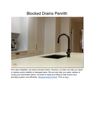 Blocked Drains Penrith