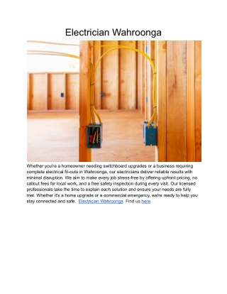 Electrician Wahroonga