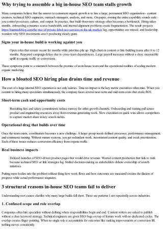 Is Building a Large In-House SEO Team Holding Your Company Back?