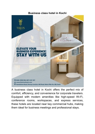 Business class hotel in Kochi