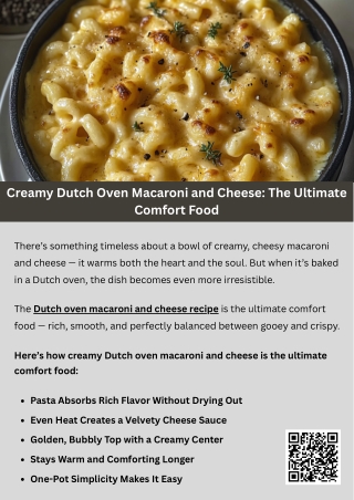 Creamy Dutch Oven Macaroni and Cheese The Ultimate Comfort Food
