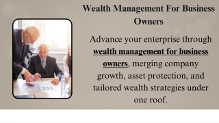 Wealth Management For Business Owners
