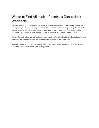 Where to Find Affordable Christmas Decorations Wholesale