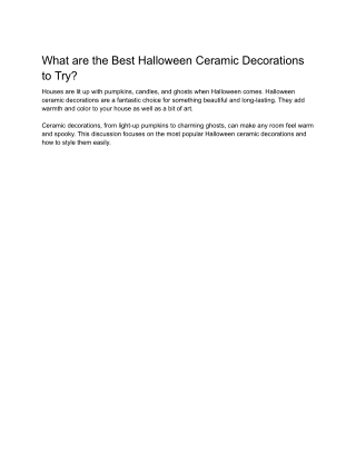 What are the Best Halloween Ceramic Decorations to Try