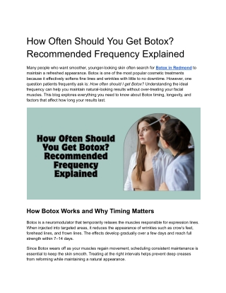 How Often Should You Get Botox Recommended Frequency Explained
