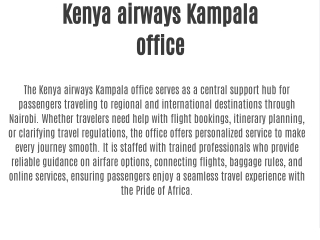 Kenya airways Kampala office