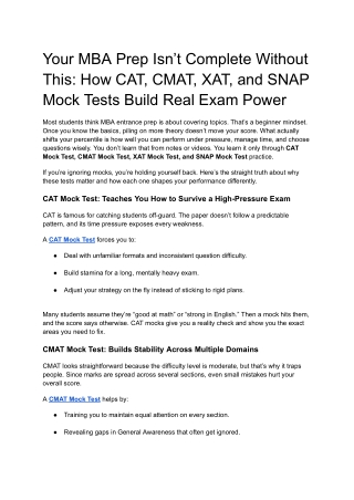 Your MBA Prep Isn’t Complete Without This