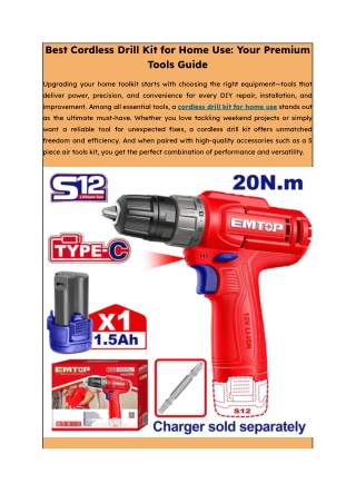 Best Cordless Drill Kit for Home Use_ Your Premium Tools Guide