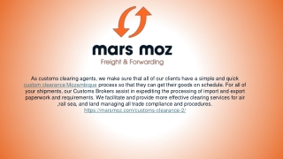 Best Custom Clearance Agent In Mozambique