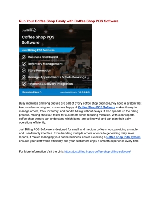 Run Your Coffee Shop Easily with Coffee Shop POS Software