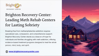 Brighton Recovery Center Leading Meth Rehab Centers for Lasting Sobriety