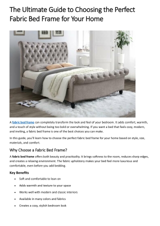 Best Fabric Bed Frame Guide for UK Homes