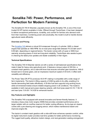 Sonalika 745