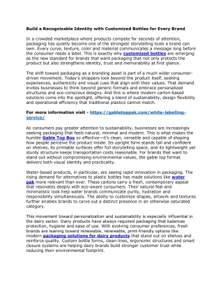 Build a Recognizable Identity with Customized Bottles for Every Brand