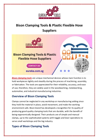 Bison Clamping Tools & Plastic Flexible Hose Suppliers