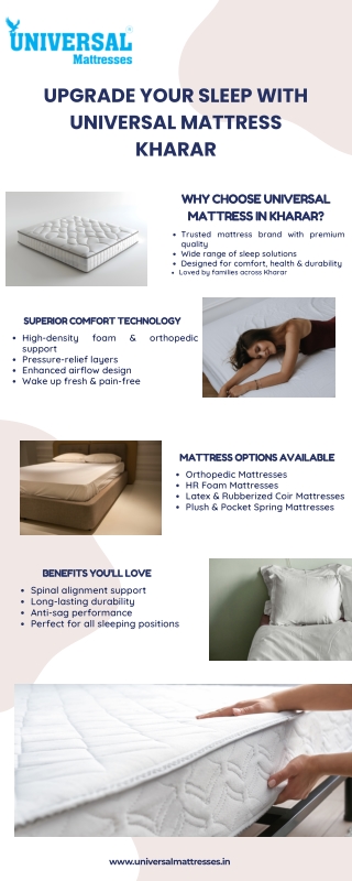Upgrade Your Sleep with Universal Mattress Kharar