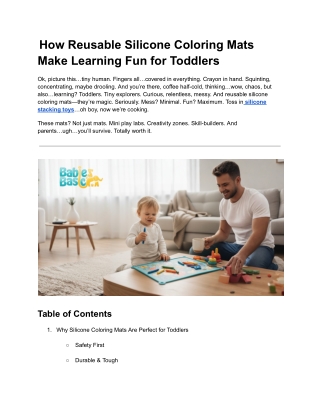 How Reusable Silicone Coloring Mats Make Learning Fun for Toddlers