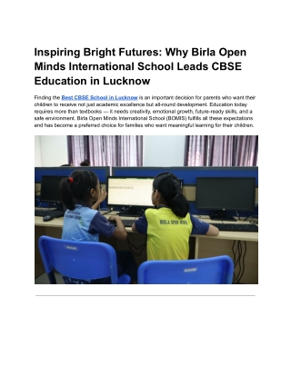 Inspiring Bright Futures_ Why Birla Open Minds International School Leads CBSE Education in Lucknow