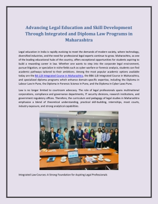 Advancing Legal Careers: Choosing the Right Law College in Maharashtra