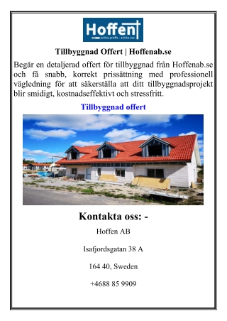 Tillbyggnad Offert  Hoffenab.se