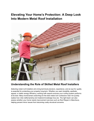 Elevating Your Home’s Protection_ A Deep Look Into Modern Metal Roof Installation