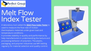 Melt Flow Index Tester