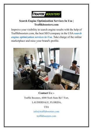 Search Engine Optimization Services In Usa | Traffikboosters.com