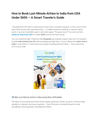 How to Book Last-Minute Airfare to India Under $600 | Best Deals from New York t