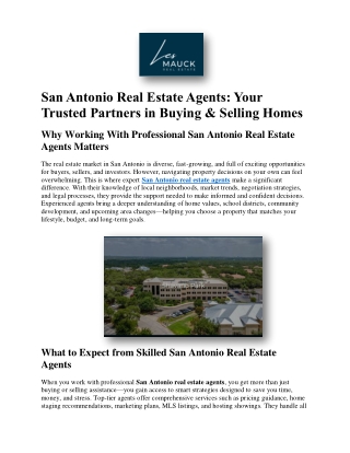 Why Working With Professional San Antonio Real Estate Agents Matters